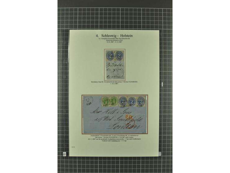 1850/67, umfangreiche Ausstellungs-Sammlung ab Mi.-Nr. 1 auf  96 Blättern mit vielen besseren Marken und Frankaturen, dabei u