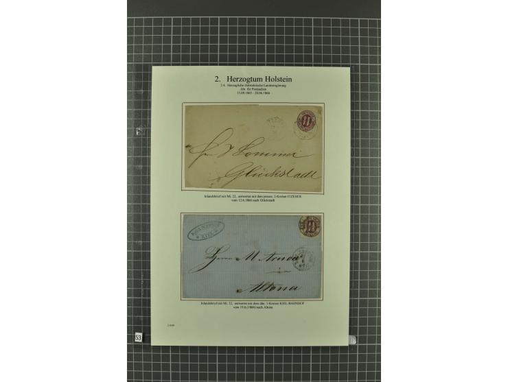 1850/67, umfangreiche Ausstellungs-Sammlung ab Mi.-Nr. 1 auf  96 Blättern mit vielen besseren Marken und Frankaturen, dabei u