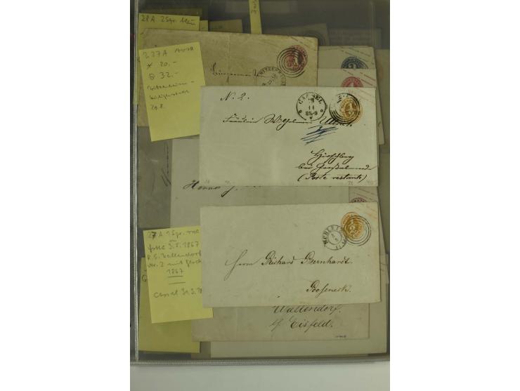 1861/65, große Ganzsachensammlung mit ca. 320 Umschlägen, ungebraucht und gestempelt mit einigen guten Umschlägen u.a. SU1 un