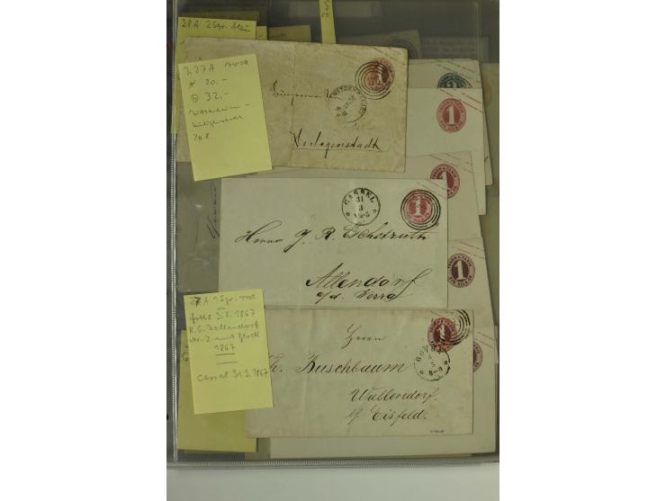 1861/65, große Ganzsachensammlung mit ca. 320 Umschlägen, ungebraucht und gestempelt mit einigen guten Umschlägen u.a. SU1 un