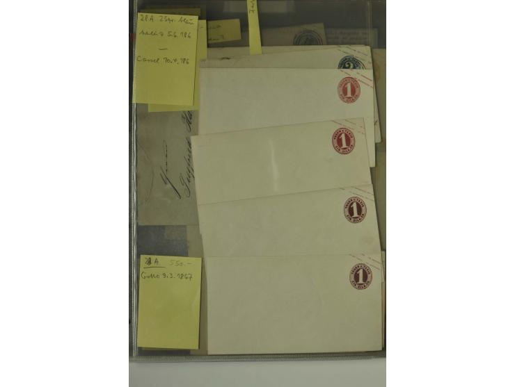 1861/65, große Ganzsachensammlung mit ca. 320 Umschlägen, ungebraucht und gestempelt mit einigen guten Umschlägen u.a. SU1 un