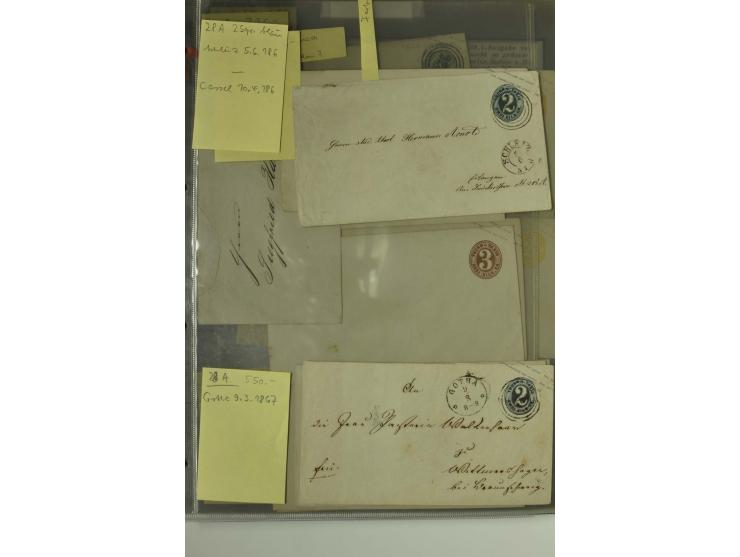 1861/65, große Ganzsachensammlung mit ca. 320 Umschlägen, ungebraucht und gestempelt mit einigen guten Umschlägen u.a. SU1 un