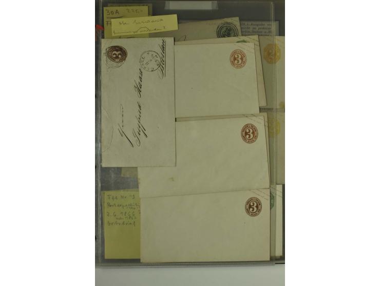 1861/65, große Ganzsachensammlung mit ca. 320 Umschlägen, ungebraucht und gestempelt mit einigen guten Umschlägen u.a. SU1 un