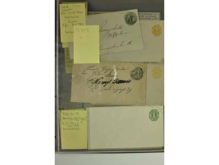 1861/65, große Ganzsachensammlung mit ca. 320 Umschlägen, ungebraucht und gestempelt mit einigen guten Umschlägen u.a. SU1 un