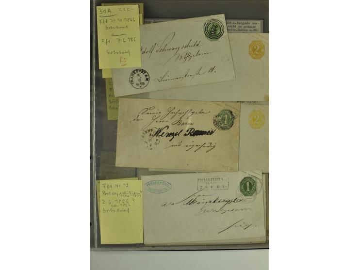 1861/65, große Ganzsachensammlung mit ca. 320 Umschlägen, ungebraucht und gestempelt mit einigen guten Umschlägen u.a. SU1 un