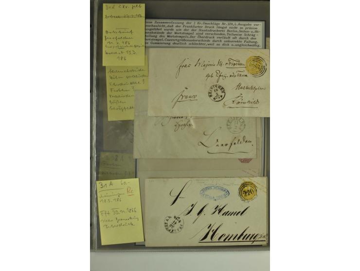 1861/65, große Ganzsachensammlung mit ca. 320 Umschlägen, ungebraucht und gestempelt mit einigen guten Umschlägen u.a. SU1 un