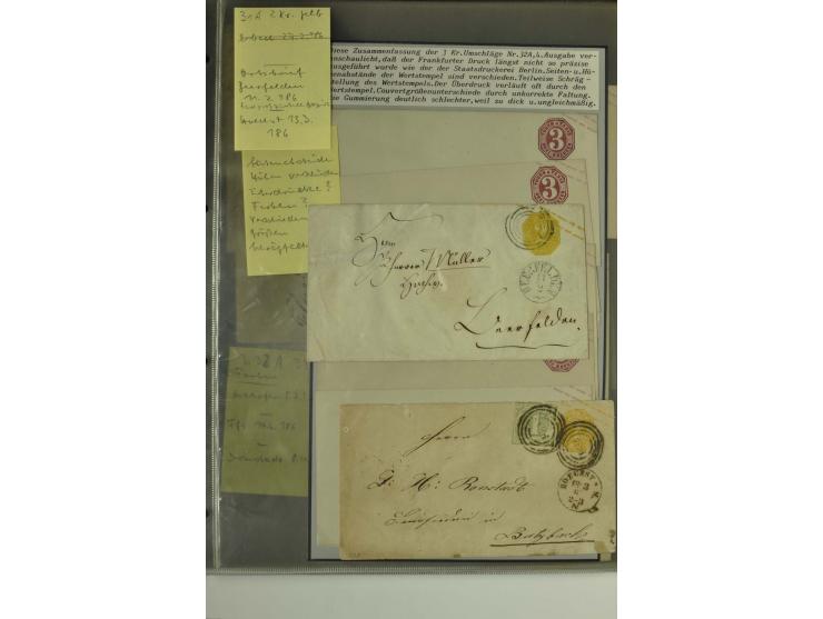 1861/65, große Ganzsachensammlung mit ca. 320 Umschlägen, ungebraucht und gestempelt mit einigen guten Umschlägen u.a. SU1 un