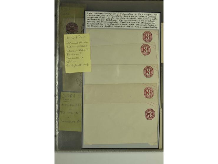 1861/65, große Ganzsachensammlung mit ca. 320 Umschlägen, ungebraucht und gestempelt mit einigen guten Umschlägen u.a. SU1 un
