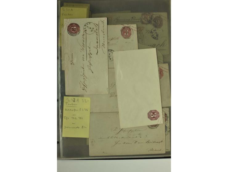 1861/65, große Ganzsachensammlung mit ca. 320 Umschlägen, ungebraucht und gestempelt mit einigen guten Umschlägen u.a. SU1 un