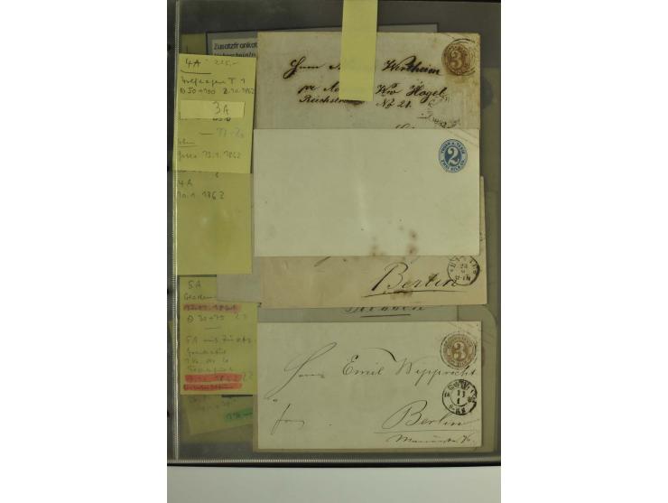 1861/65, große Ganzsachensammlung mit ca. 320 Umschlägen, ungebraucht und gestempelt mit einigen guten Umschlägen u.a. SU1 un