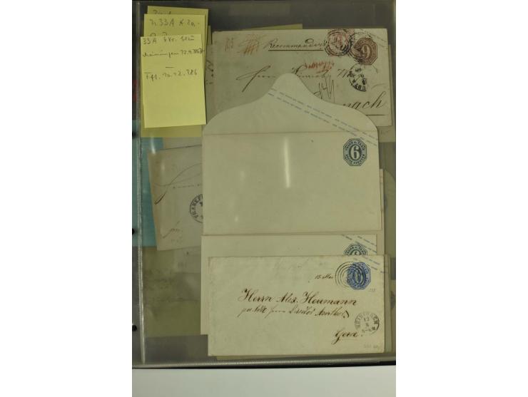 1861/65, große Ganzsachensammlung mit ca. 320 Umschlägen, ungebraucht und gestempelt mit einigen guten Umschlägen u.a. SU1 un