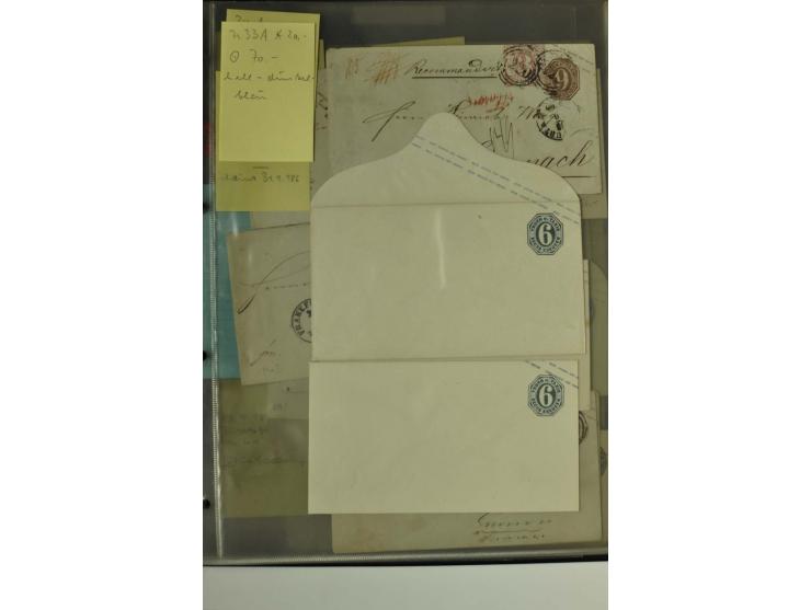 1861/65, große Ganzsachensammlung mit ca. 320 Umschlägen, ungebraucht und gestempelt mit einigen guten Umschlägen u.a. SU1 un