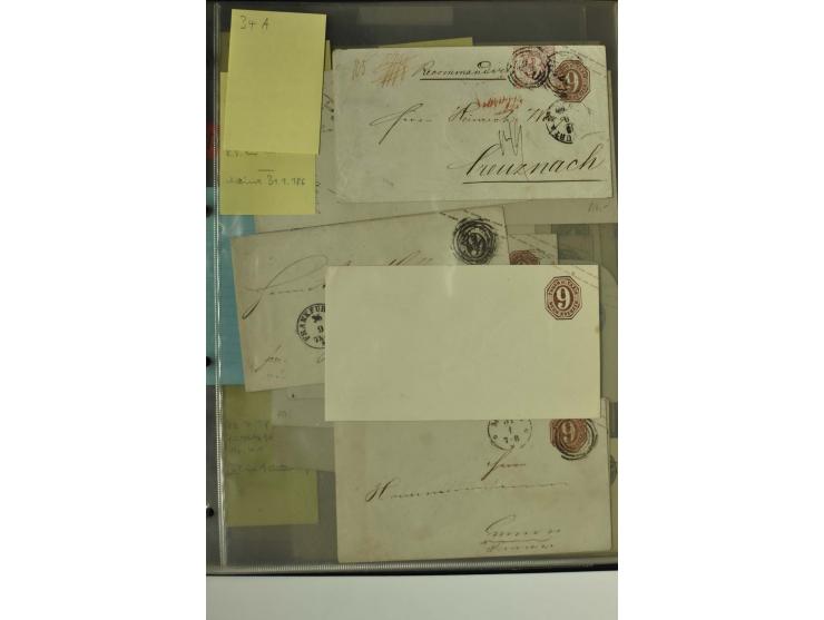 1861/65, große Ganzsachensammlung mit ca. 320 Umschlägen, ungebraucht und gestempelt mit einigen guten Umschlägen u.a. SU1 un