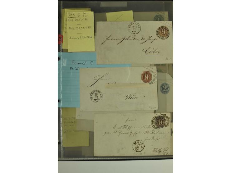1861/65, große Ganzsachensammlung mit ca. 320 Umschlägen, ungebraucht und gestempelt mit einigen guten Umschlägen u.a. SU1 un