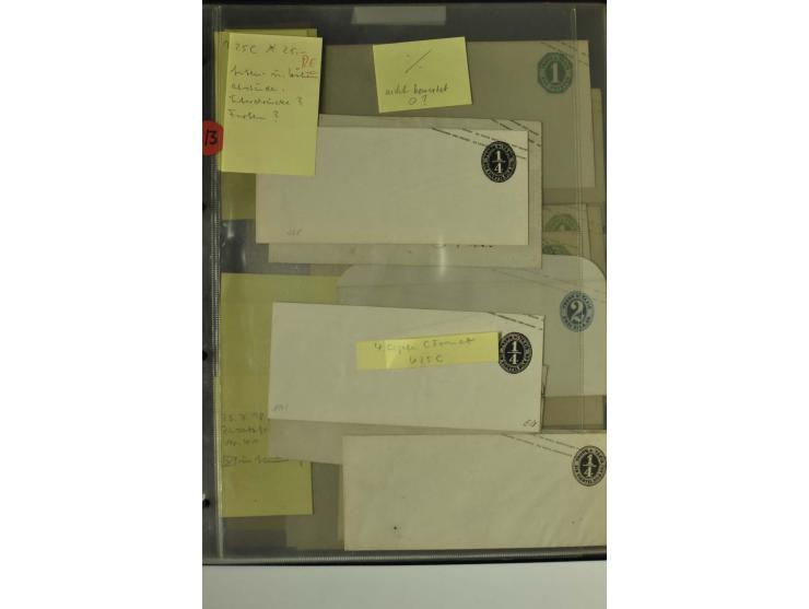 1861/65, große Ganzsachensammlung mit ca. 320 Umschlägen, ungebraucht und gestempelt mit einigen guten Umschlägen u.a. SU1 un