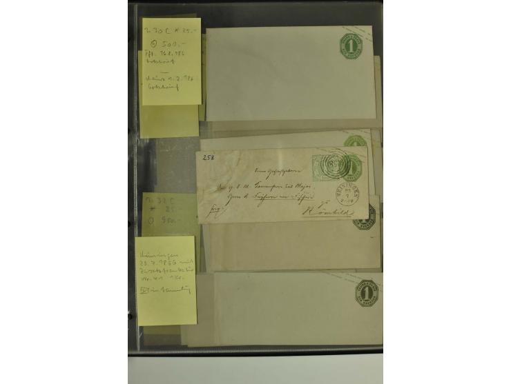 1861/65, große Ganzsachensammlung mit ca. 320 Umschlägen, ungebraucht und gestempelt mit einigen guten Umschlägen u.a. SU1 un