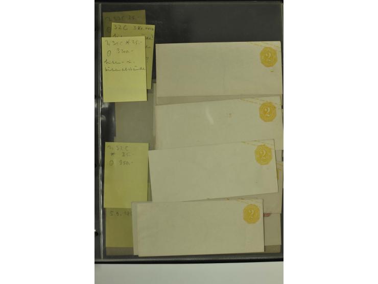 1861/65, große Ganzsachensammlung mit ca. 320 Umschlägen, ungebraucht und gestempelt mit einigen guten Umschlägen u.a. SU1 un