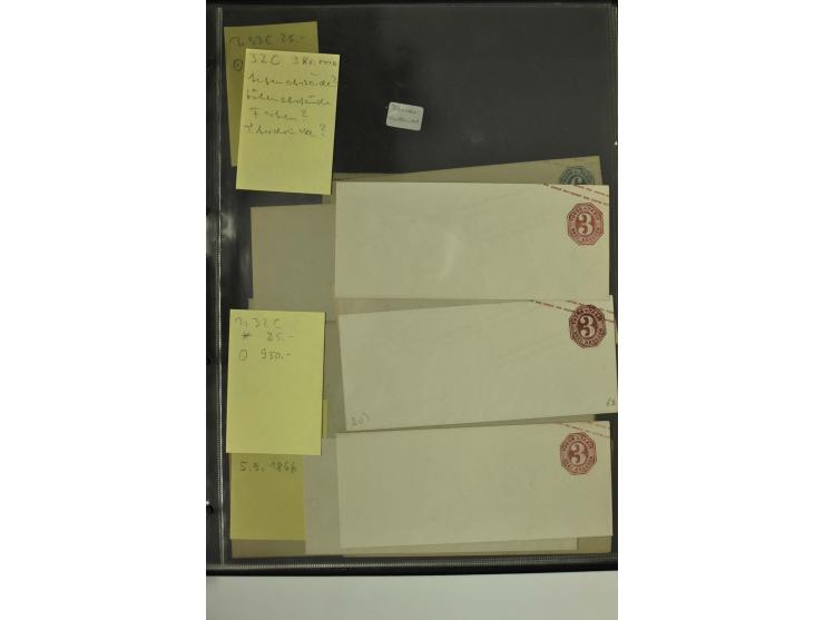 1861/65, große Ganzsachensammlung mit ca. 320 Umschlägen, ungebraucht und gestempelt mit einigen guten Umschlägen u.a. SU1 un