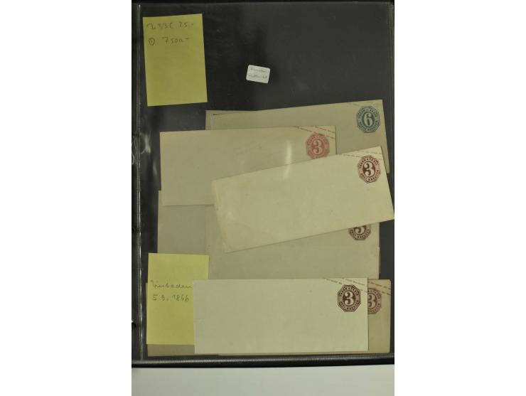 1861/65, große Ganzsachensammlung mit ca. 320 Umschlägen, ungebraucht und gestempelt mit einigen guten Umschlägen u.a. SU1 un