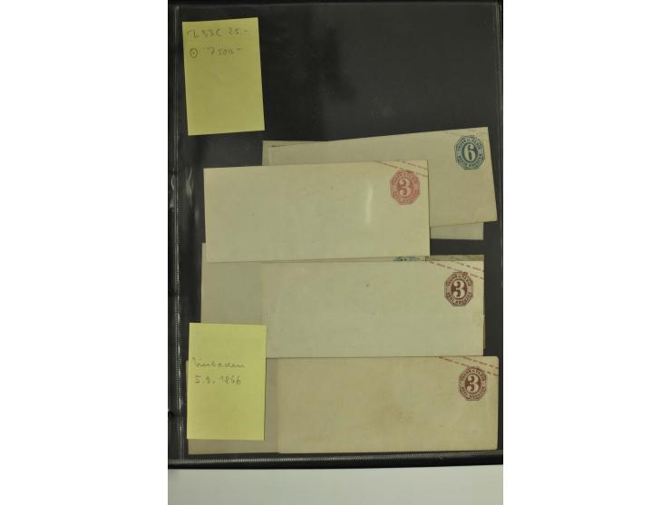 1861/65, große Ganzsachensammlung mit ca. 320 Umschlägen, ungebraucht und gestempelt mit einigen guten Umschlägen u.a. SU1 un