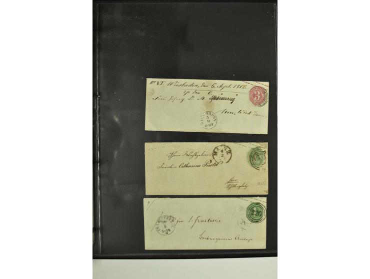 1861/65, große Ganzsachensammlung mit ca. 320 Umschlägen, ungebraucht und gestempelt mit einigen guten Umschlägen u.a. SU1 un