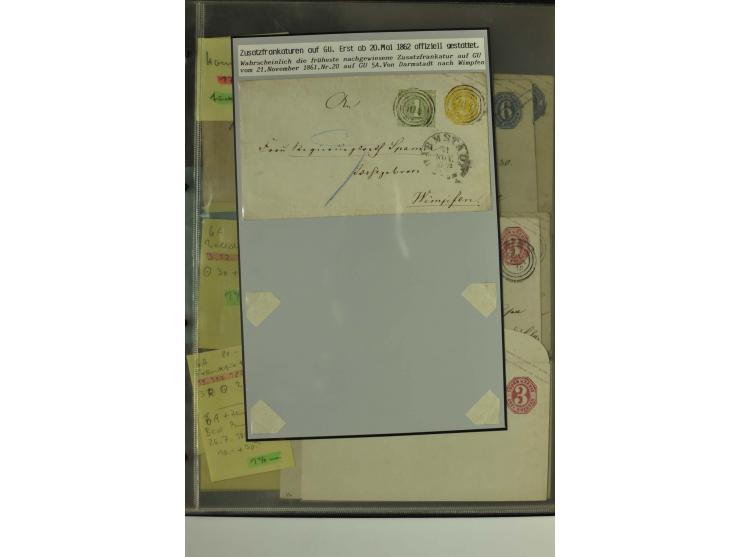 1861/65, große Ganzsachensammlung mit ca. 320 Umschlägen, ungebraucht und gestempelt mit einigen guten Umschlägen u.a. SU1 un
