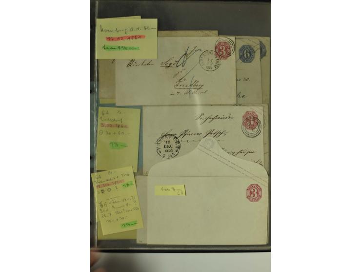 1861/65, große Ganzsachensammlung mit ca. 320 Umschlägen, ungebraucht und gestempelt mit einigen guten Umschlägen u.a. SU1 un