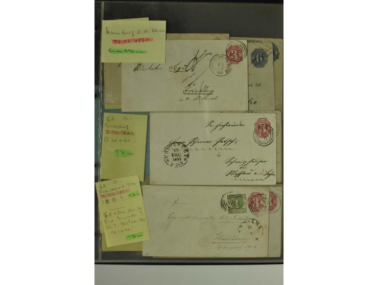 1861/65, große Ganzsachensammlung mit ca. 320 Umschlägen, ungebraucht und gestempelt mit einigen guten Umschlägen u.a. SU1 un