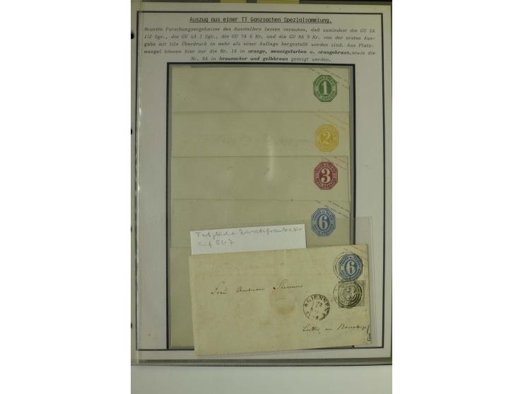 1861/65, große Ganzsachensammlung mit ca. 320 Umschlägen, ungebraucht und gestempelt mit einigen guten Umschlägen u.a. SU1 un