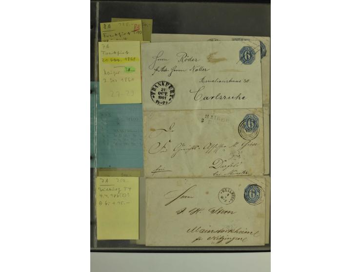 1861/65, große Ganzsachensammlung mit ca. 320 Umschlägen, ungebraucht und gestempelt mit einigen guten Umschlägen u.a. SU1 un