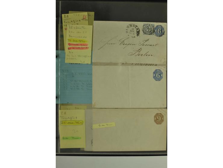 1861/65, große Ganzsachensammlung mit ca. 320 Umschlägen, ungebraucht und gestempelt mit einigen guten Umschlägen u.a. SU1 un