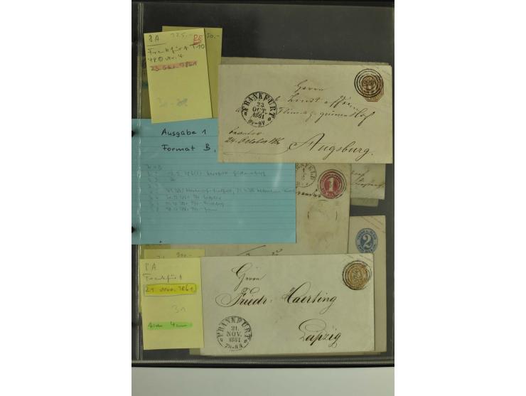 1861/65, große Ganzsachensammlung mit ca. 320 Umschlägen, ungebraucht und gestempelt mit einigen guten Umschlägen u.a. SU1 un