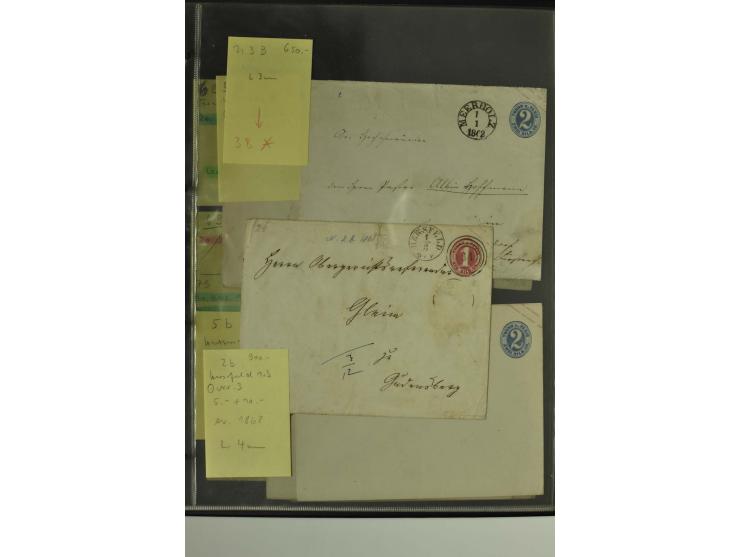 1861/65, große Ganzsachensammlung mit ca. 320 Umschlägen, ungebraucht und gestempelt mit einigen guten Umschlägen u.a. SU1 un