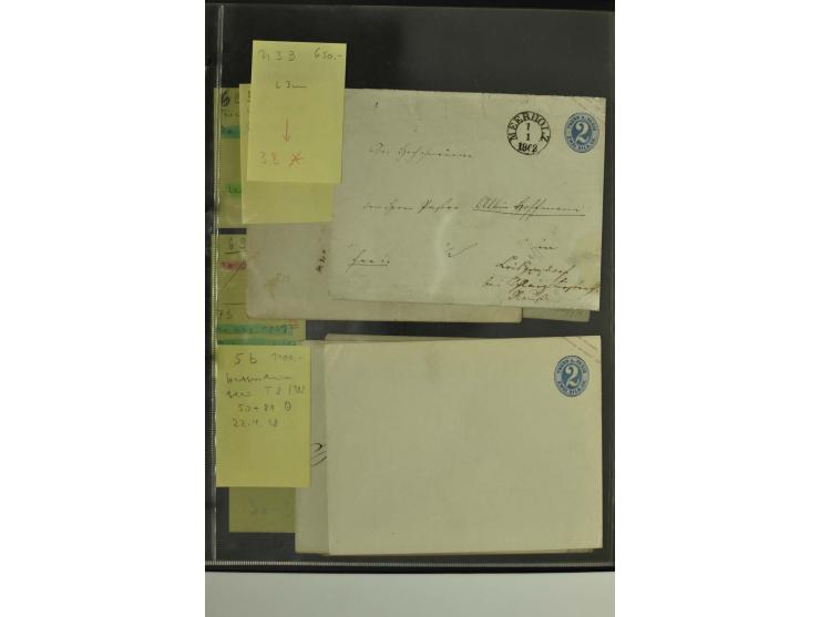 1861/65, große Ganzsachensammlung mit ca. 320 Umschlägen, ungebraucht und gestempelt mit einigen guten Umschlägen u.a. SU1 un