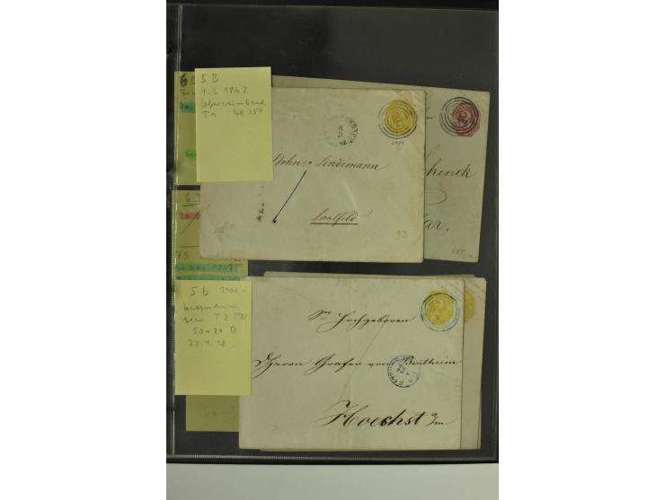 1861/65, große Ganzsachensammlung mit ca. 320 Umschlägen, ungebraucht und gestempelt mit einigen guten Umschlägen u.a. SU1 un