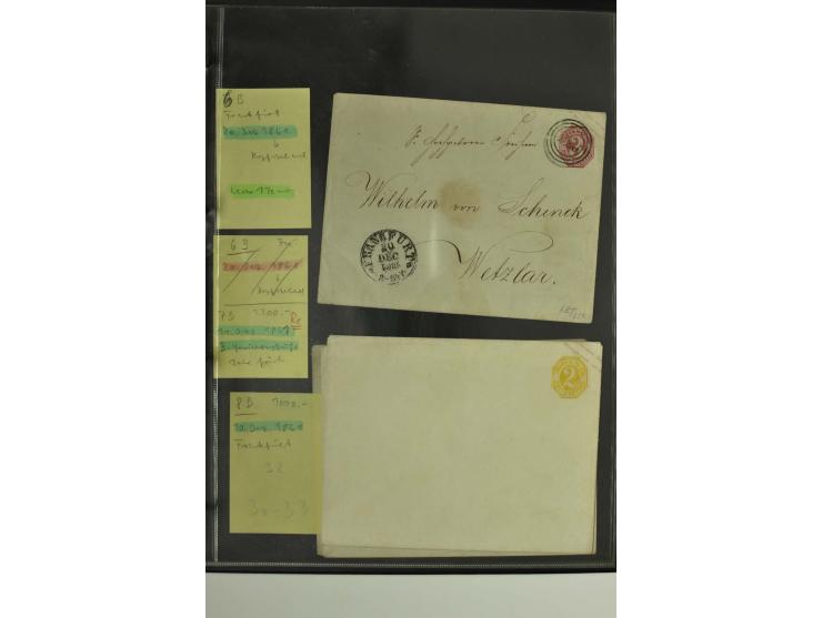 1861/65, große Ganzsachensammlung mit ca. 320 Umschlägen, ungebraucht und gestempelt mit einigen guten Umschlägen u.a. SU1 un