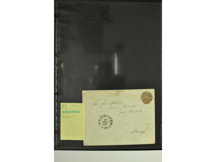 1861/65, große Ganzsachensammlung mit ca. 320 Umschlägen, ungebraucht und gestempelt mit einigen guten Umschlägen u.a. SU1 un