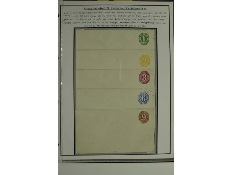 1861/65, große Ganzsachensammlung mit ca. 320 Umschlägen, ungebraucht und gestempelt mit einigen guten Umschlägen u.a. SU1 un
