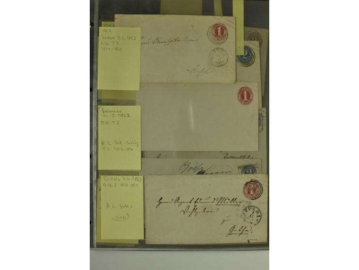1861/65, große Ganzsachensammlung mit ca. 320 Umschlägen, ungebraucht und gestempelt mit einigen guten Umschlägen u.a. SU1 un
