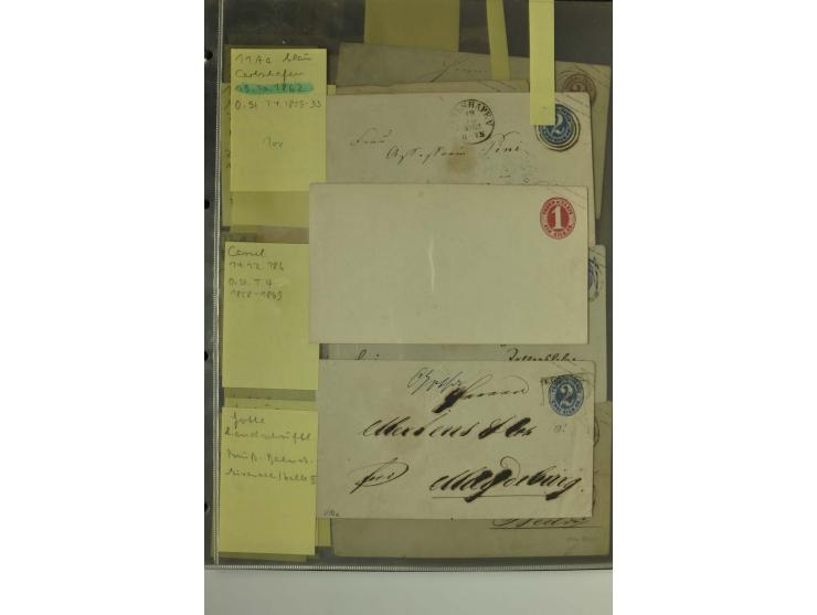1861/65, große Ganzsachensammlung mit ca. 320 Umschlägen, ungebraucht und gestempelt mit einigen guten Umschlägen u.a. SU1 un