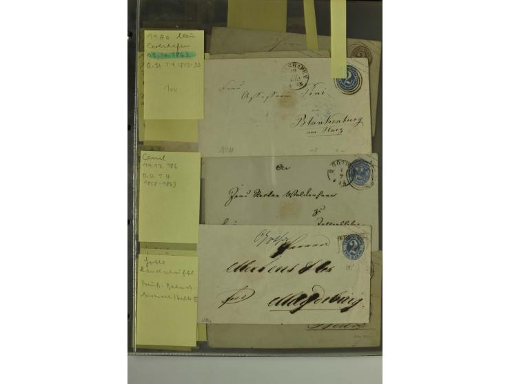 1861/65, große Ganzsachensammlung mit ca. 320 Umschlägen, ungebraucht und gestempelt mit einigen guten Umschlägen u.a. SU1 un