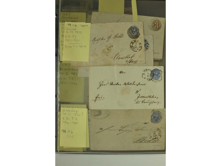 1861/65, große Ganzsachensammlung mit ca. 320 Umschlägen, ungebraucht und gestempelt mit einigen guten Umschlägen u.a. SU1 un