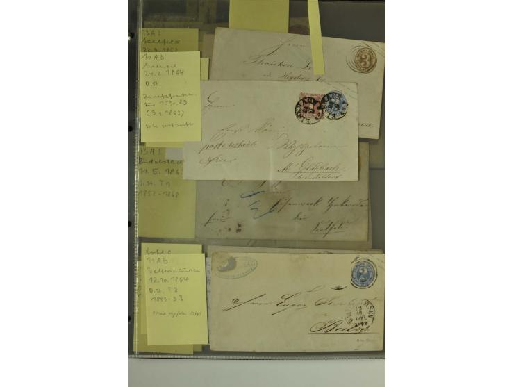 1861/65, große Ganzsachensammlung mit ca. 320 Umschlägen, ungebraucht und gestempelt mit einigen guten Umschlägen u.a. SU1 un