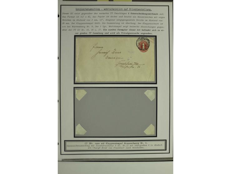 1861/65, große Ganzsachensammlung mit ca. 320 Umschlägen, ungebraucht und gestempelt mit einigen guten Umschlägen u.a. SU1 un