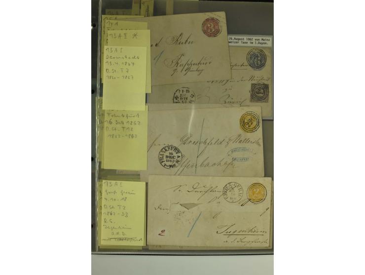 1861/65, große Ganzsachensammlung mit ca. 320 Umschlägen, ungebraucht und gestempelt mit einigen guten Umschlägen u.a. SU1 un