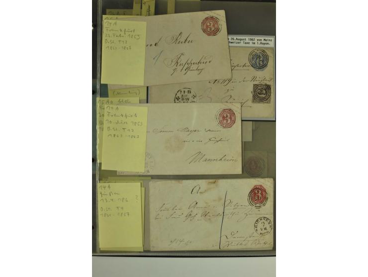 1861/65, große Ganzsachensammlung mit ca. 320 Umschlägen, ungebraucht und gestempelt mit einigen guten Umschlägen u.a. SU1 un