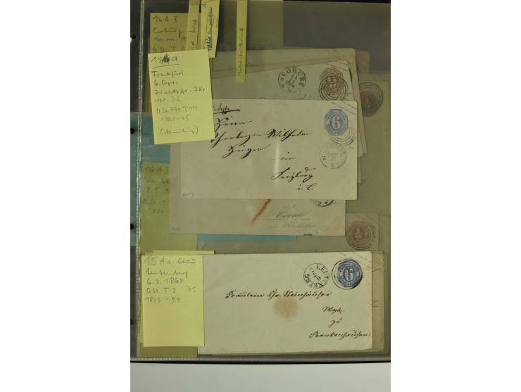 1861/65, große Ganzsachensammlung mit ca. 320 Umschlägen, ungebraucht und gestempelt mit einigen guten Umschlägen u.a. SU1 un