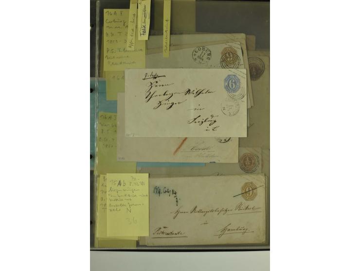 1861/65, große Ganzsachensammlung mit ca. 320 Umschlägen, ungebraucht und gestempelt mit einigen guten Umschlägen u.a. SU1 un