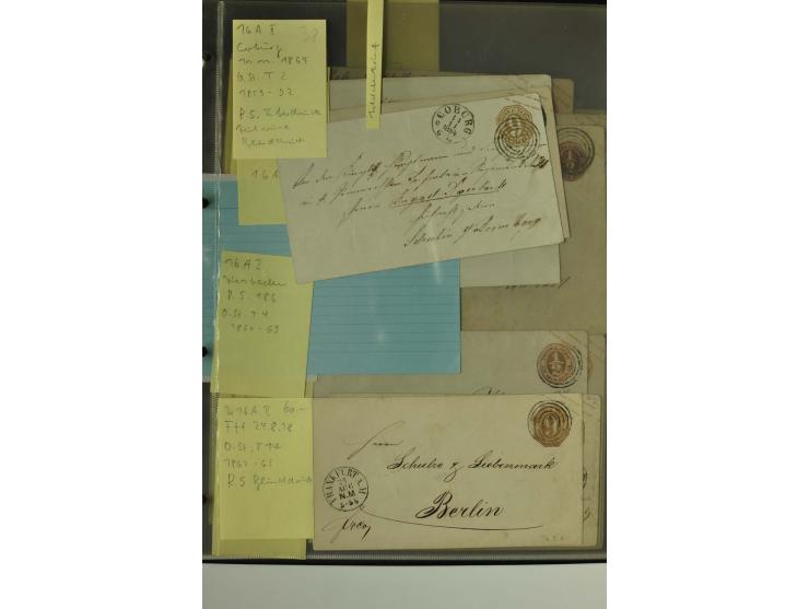 1861/65, große Ganzsachensammlung mit ca. 320 Umschlägen, ungebraucht und gestempelt mit einigen guten Umschlägen u.a. SU1 un