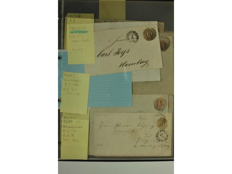 1861/65, große Ganzsachensammlung mit ca. 320 Umschlägen, ungebraucht und gestempelt mit einigen guten Umschlägen u.a. SU1 un